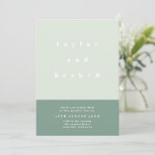 Mint Colour Block Wedding Invitation Save The Date (Staand voorkant)