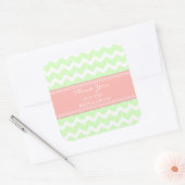 Mint Coral Chevron Dank u bruiloft gunst Labels (Envelop)