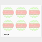 Mint Coral Chevron Dank u bruiloft gunst Labels (Vel)