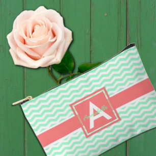Mint Coral Chevron Etui
