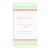 Mint Coral Chevron Wedding Labels (Voorkant)