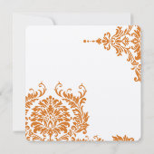Mint Coral  Floral Damask Wedding Invite Kaart (Achterkant)