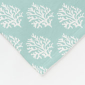 Mint Coral Reef Pattern en Blue Monogram Fleece Deken (Hoek)