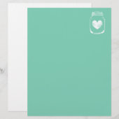 Mint country chic bocal mariage papeterie (Devant / Derrière)