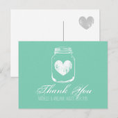 Mint country chic mason jarre merci cartes (Devant / Derrière)