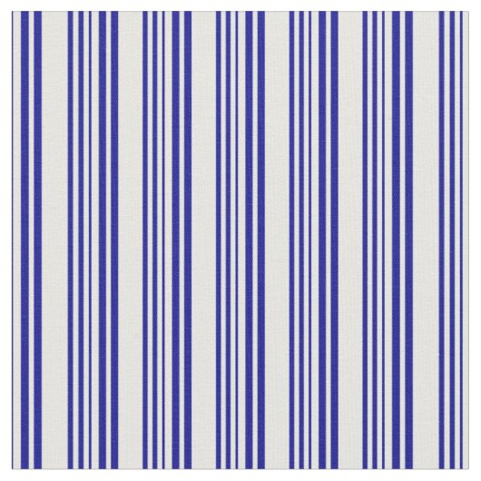 Mint Cream & Dark Blue Lines/Stripes Pattern Stof (Close Up)