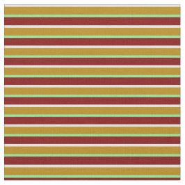 Mint Cream, Dark Goldenrod, Green & Maroon Lines Stof