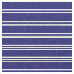 Mint Cream en Midnight Blue Lined Pattern Stof