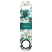 Mint Cream Roos Floral Wedding Speed Flessenopener (Voorkant)