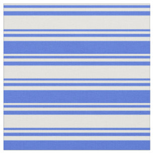 Mint Cream & Royal blauw gekleurde lijnen patroon Stof