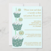 Mint Cupcake 60e anniversaire de fête Invitation (Devant)