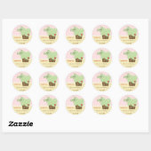 Mint Cupcake Dank u Verjaardagsfeestgeschenk Label (Vel)