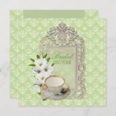 Mint Daisy Vrijgezellenfeest Tea Party Uitnodiging (Voorkant / Achterkant)