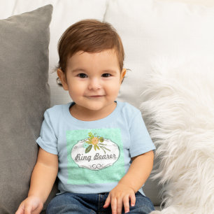 Mint Damask Wedding Ring Bearer