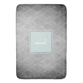 Mint Damast Monogram Badmat (Voorkant Verticaal)