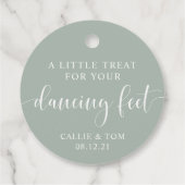 Mint Dansend Feet Flip Flop Wedding for Label (Achterkant)