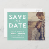 Mint Design Photo Sla de datum op Post Kaarten (Voorkant / Achterkant)
