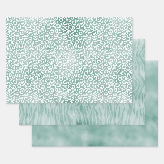  Mint Dierenprint Inpakpapier Vel (Set)