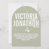 Mint Driftwood Modern Pattern Typography Weddensch Kaart (Voorkant)