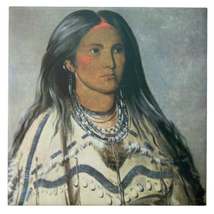 'Mint', een Mandaans Indiaas meisje, 1832 (kleuren Tegeltje