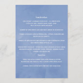 Mint en Blauw Boho Bruiloft Menu (Achterkant)