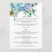 Mint en Blauw Boho Bruiloft Menu (Voorkant)