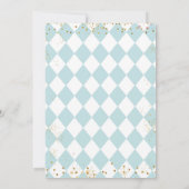Mint en Blue Alice Tea Party First Birthday Kaart (Achterkant)