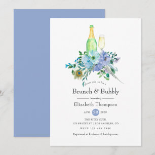 Mint en Blue Boho Brunch en Bubble Vrijgezellenfee Kaart