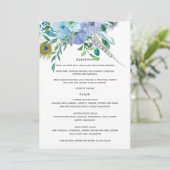 Mint en Blue Boho Wedding Menu (Staand voorkant)