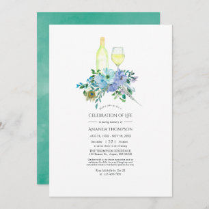 Mint en Blue Boho Wine met de titel 'Celebration o Kaart
