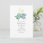 Mint en Blue Boho Wine Tasting QR Code Weddenschap Kaart (Staand voorkant)