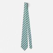 Mint en Blue Stripes Pattern Stropdas (Voorkant)