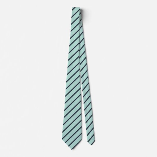 Mint en Blue Stripes Pattern Stropdas (Voorkant)