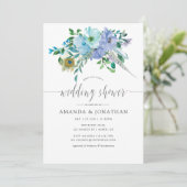 Mint en Blue Waterverf Boho Wedding Shower Kaart (Staand voorkant)