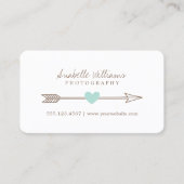 Mint en Brown Heart en Arrow Visitekaartje (Voorkant)