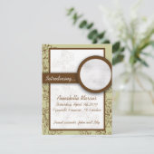 Mint- en bruine New Baby Announcement-kaarten Aankondiging (Staand voorkant)