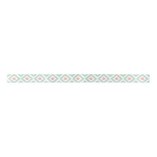 Mint en Coral Ikat Diamonds Patroon Lint (Voorkant)