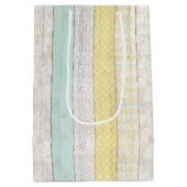 Mint en geel Geometrisch Rustisch Baby shower Medium Cadeauzakje (Achterkant)