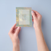 Mint en Gold Alcohol Ink Marble Wedding Flyer (Hand)