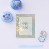 Mint en Gold Alcohol Ink Marble Wedding Flyer (Enkel)