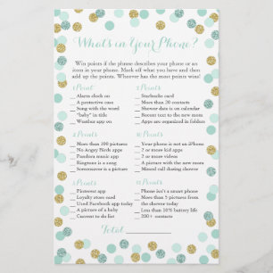 Mint en Gold Glitter Wat zit er in je telefoonspel