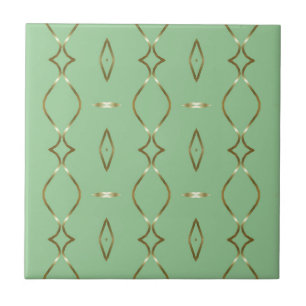 Mint en Gold Pattern Tegeltje