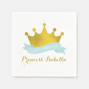 Mint en Gold Princess Birthday Party Servetten