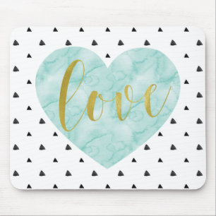 Mint en Gold Waterverf "Love" Muismat