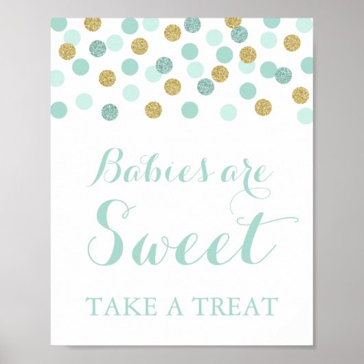 Mint en goudbaby's zijn zoet Neem een Treatbord Poster (Voorkant)