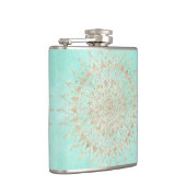 Mint en gouden mandala heupfles (Rechts)
