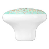 Mint en gouden mandala keramische knop (Zijkant)