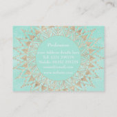 Mint en gouden mandala visitekaartje (Achterkant)