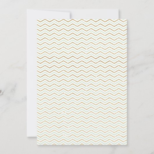 Mint en goudolifant Baby shower Kaart (Achterkant)