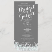 Mint en Grijs Twinkle Lights Wedding Program Programma (Voorkant / Achterkant)